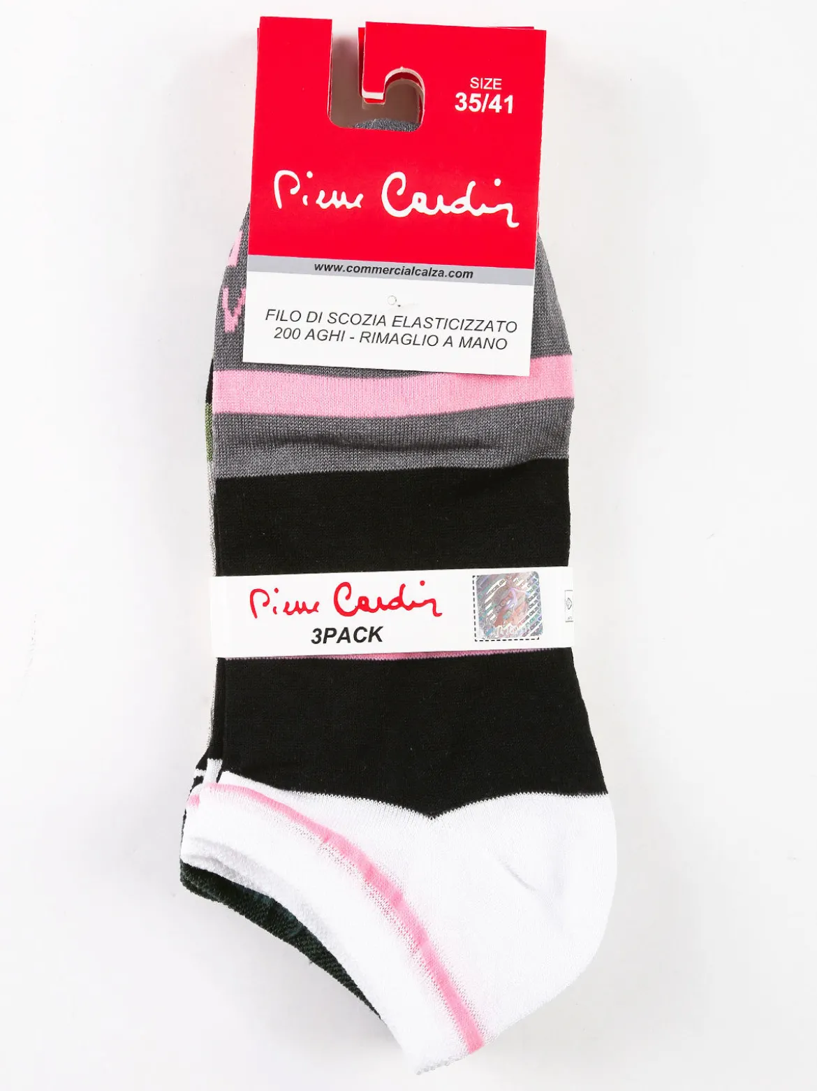 Pierre Cardin Calze corte donna a righe Confezione 3 paia