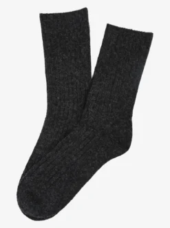 Pierre Cardin Calze corte donna in misto lana e cashmere a costine - nero