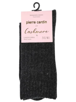 Pierre Cardin Calze corte donna in misto lana e cashmere a costine - nero
