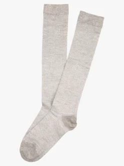 Pierre Cardin Calze lunghe da donna con stampa spigata e lurex - beige
