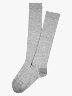 Pierre Cardin Calze lunghe da donna con stampa spigata e lurex - perla