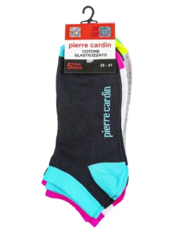 Pierre Cardin Confezione da 5 paia di calze corte fluo da donna in cotone