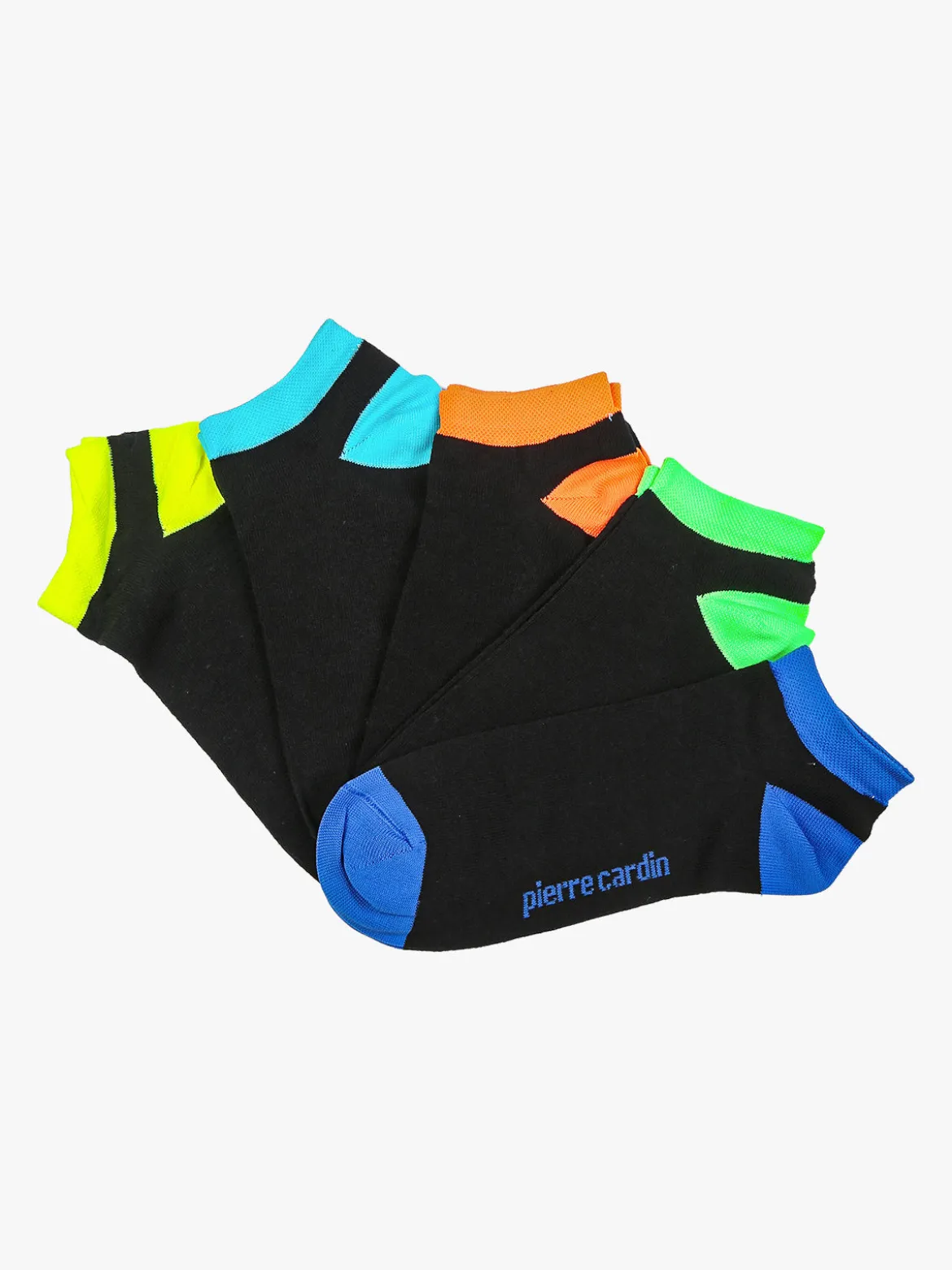 Pierre Cardin Confezione da 5 paia di calze corte fluo da uomo in cotone