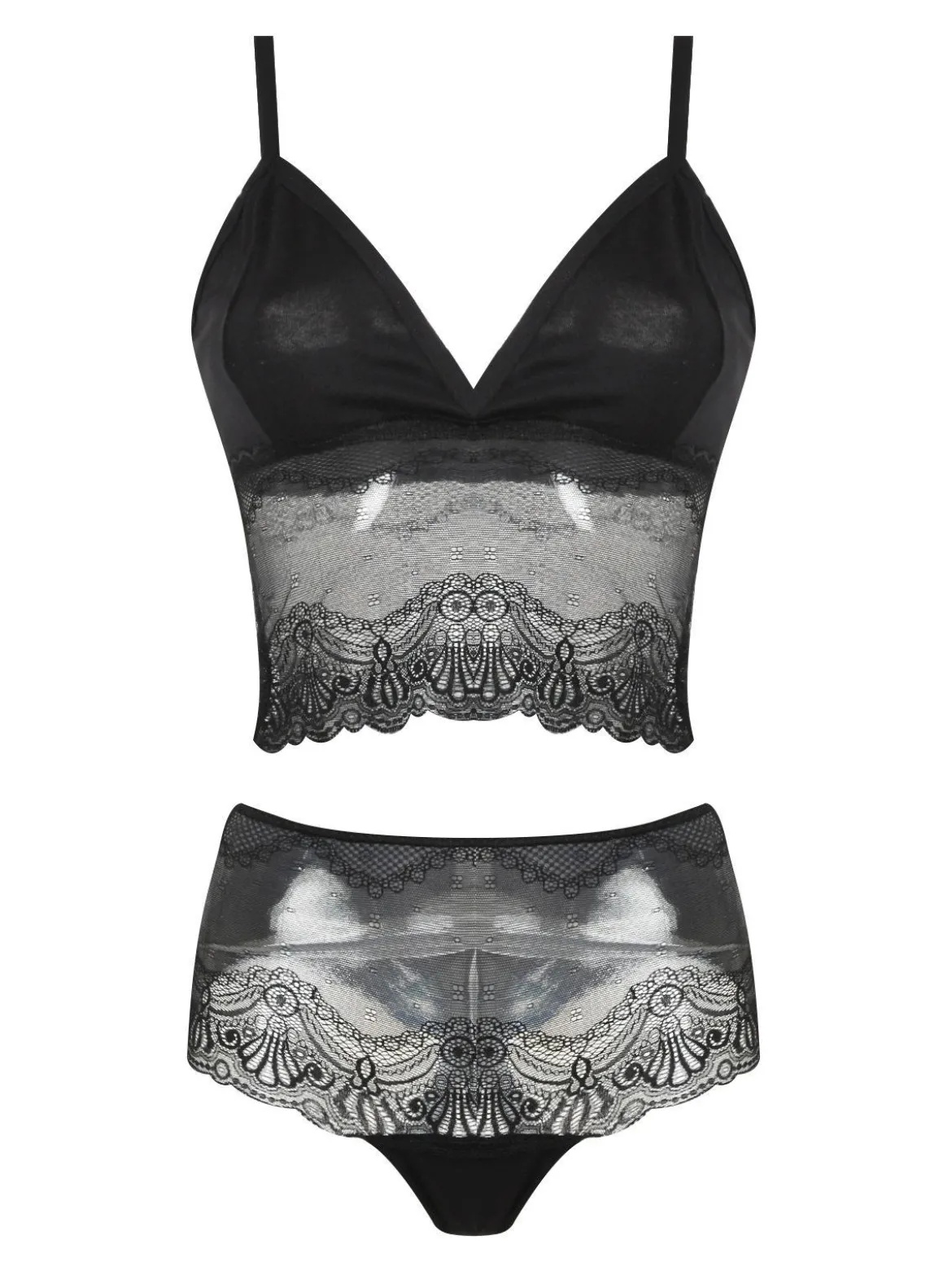 Pierre Cardin Coordinato intimo donna misto cotone con pizzo