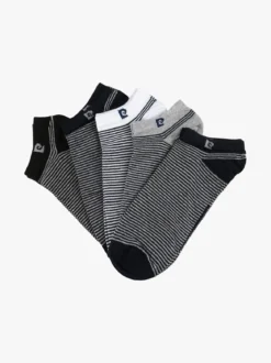 Pierre Cardin Set di 5 paia di calze corte rigate da uomo