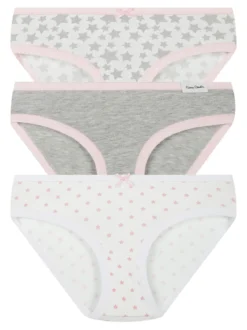 Pierre Cardin Tris di slip da bambina in cotone