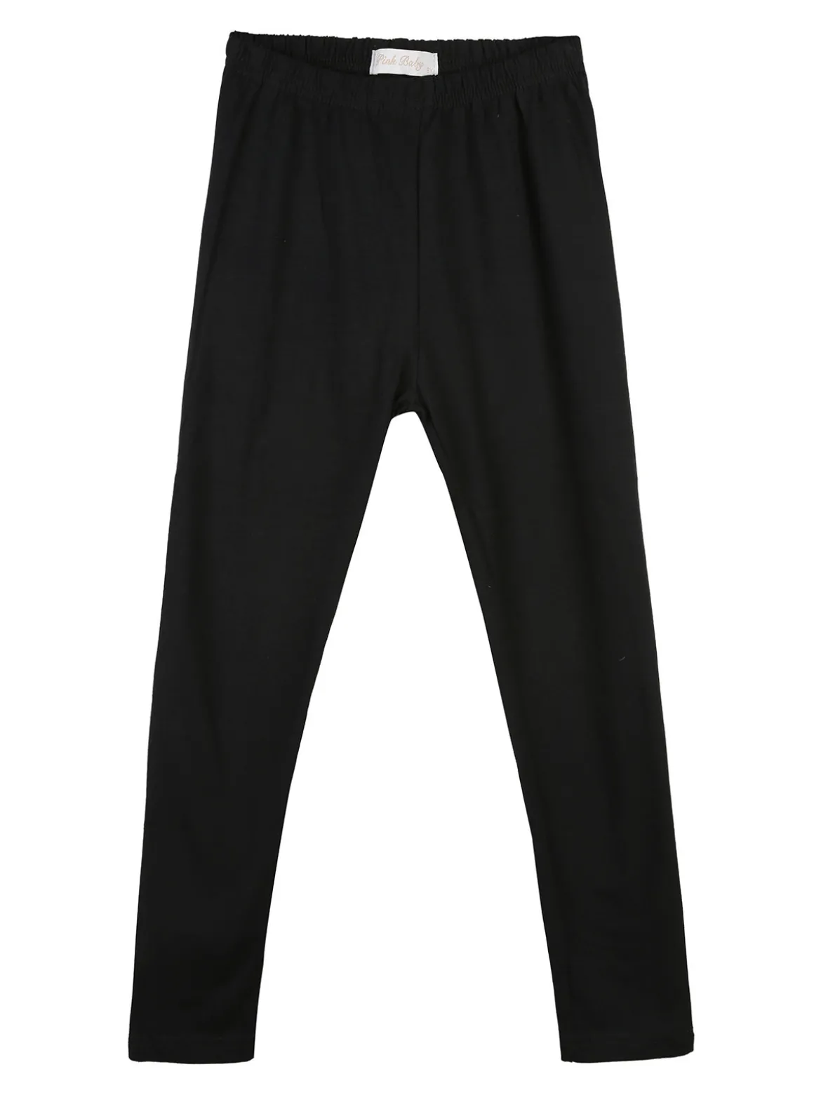 Pink Baby Leggings da bambina nero in cotone