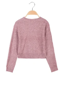 Pink Baby Maglione crop da bambina con paillettes