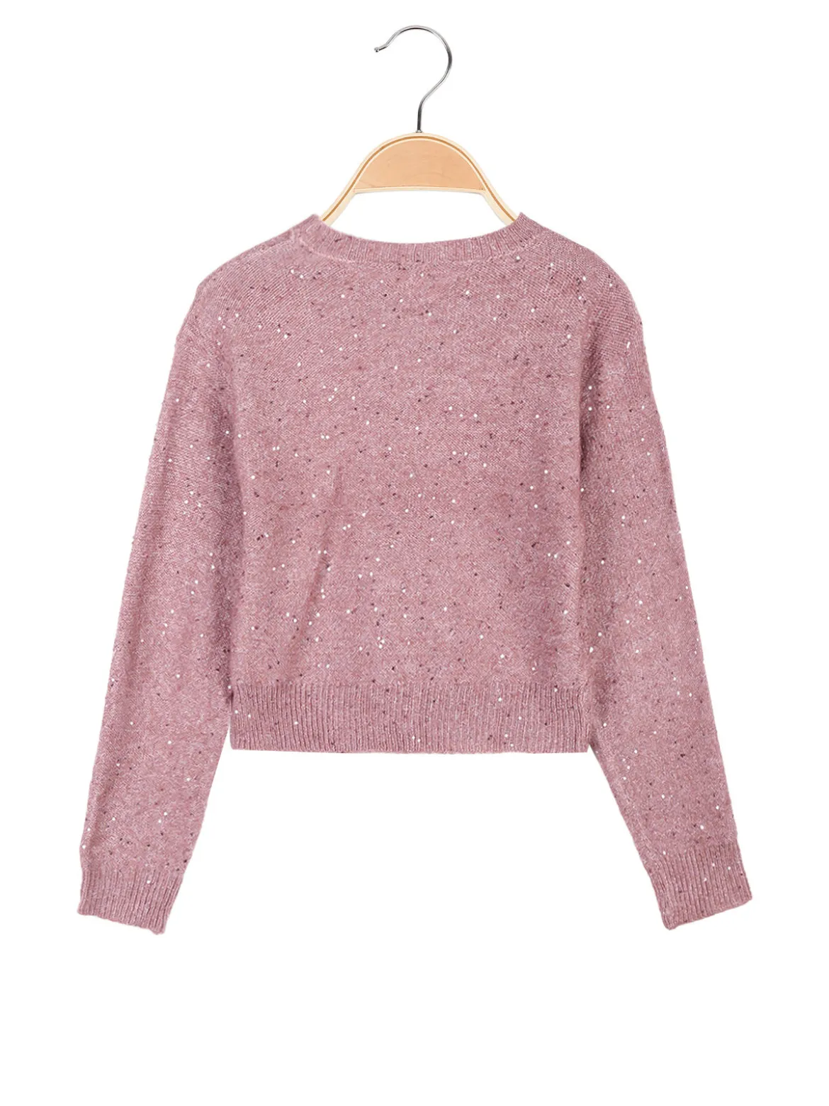 Pink Baby Maglione crop da bambina con paillettes