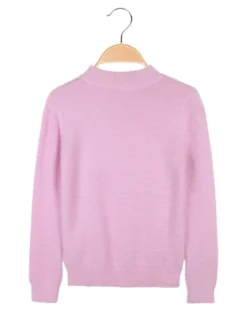 Pink Baby Maglione da bambina peloso con collo a lupetto