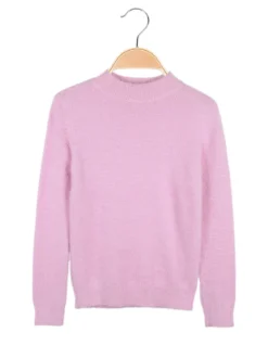 Pink Baby Maglione da bambina peloso con collo a lupetto