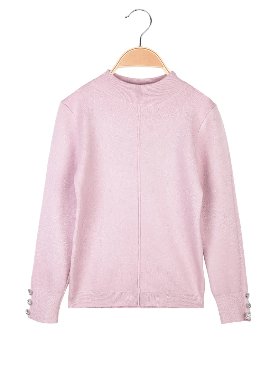 Pink Baby Pullover da bambina in maglia con collo a lupetto