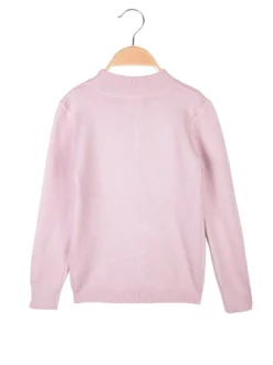 Pink Baby Pullover da bambina in maglia con collo a lupetto