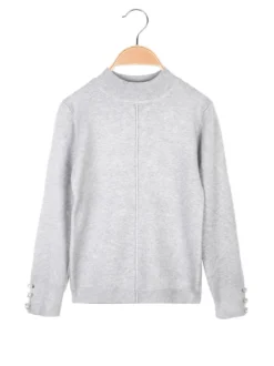 Pink Baby Pullover da bambina in maglia con collo a lupetto
