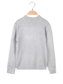Pink Baby Pullover da bambina in maglia con collo a lupetto