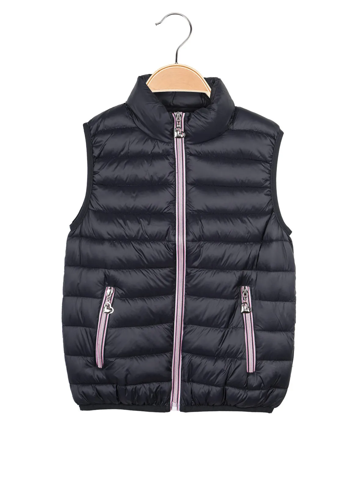 Pink Baby Smanicato da bambina imbottito con zip