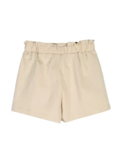 Pink Girl Completo corto da bambina 2 pezzi top e shorts con micro borchie - beige