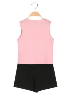 Pink Girl Completo corto da bambina 2 pezzi top e shorts con micro borchie - nero