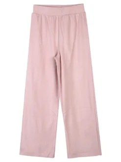 Pink Girl Completo 2 pezzi da bambina a coste con cuori di strass - rosa
