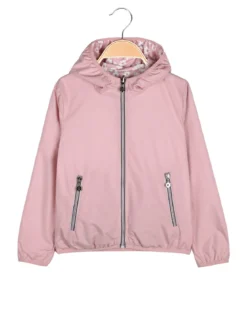 Pink Girl Giacca a vento da bambina doubleface con cappuccio - rosa