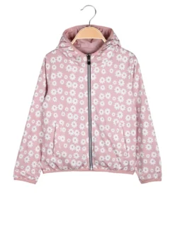 Pink Girl Giacca a vento da bambina doubleface con cappuccio - rosa