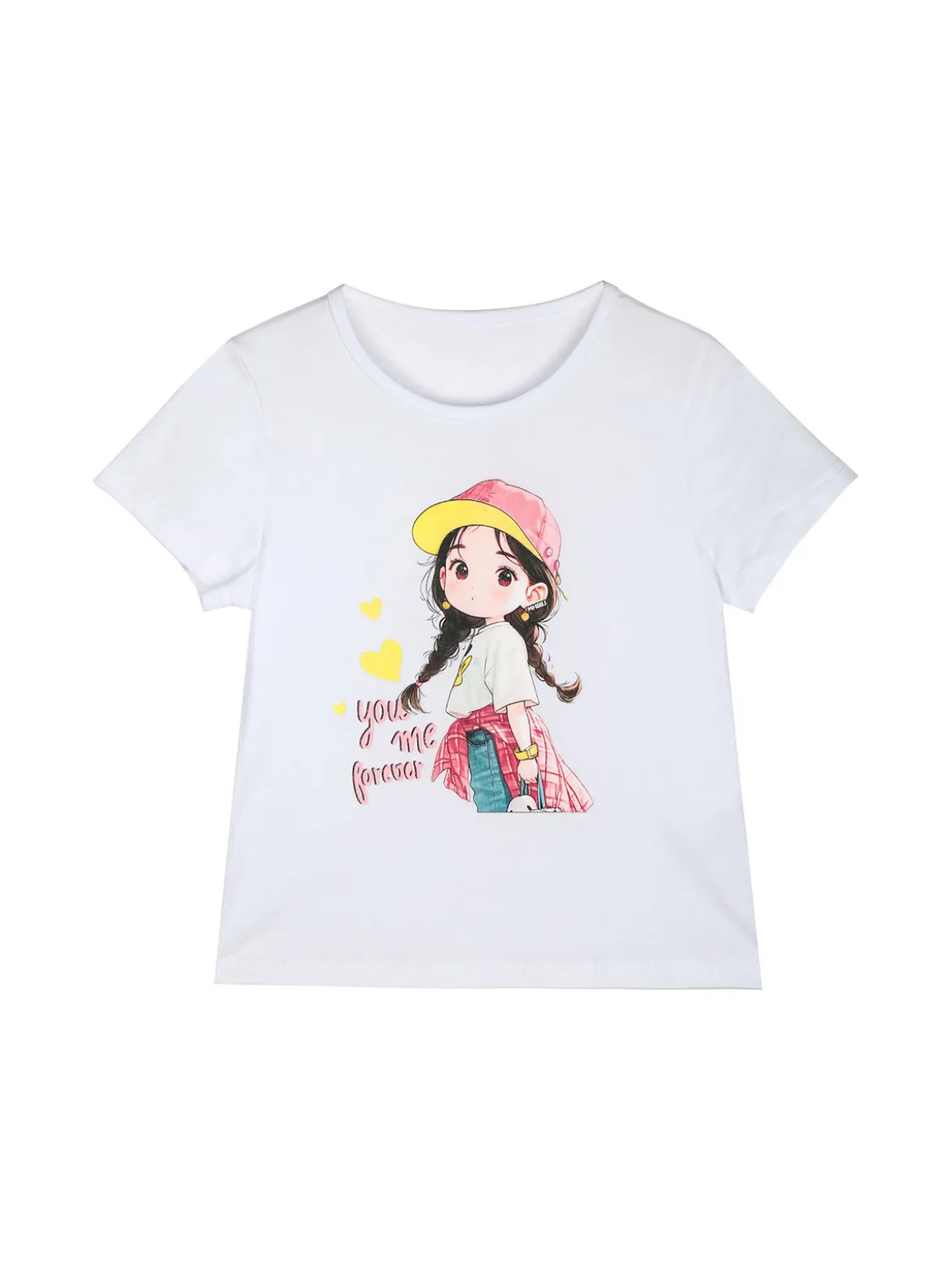 Pink Rabbit Abito a salopette da bambina con t-shirt