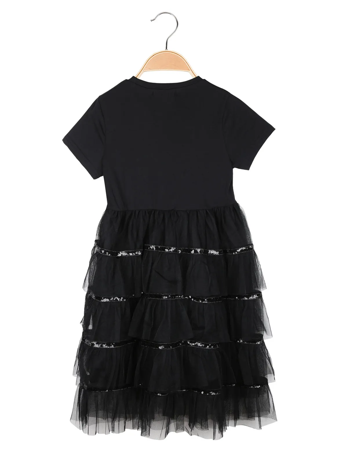 Pink Rabbit Abito da bambina a maniche corte con gonna in tulle e paillettes