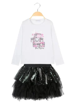 Pink Rabbit Completo bambina gonna + t-shirt