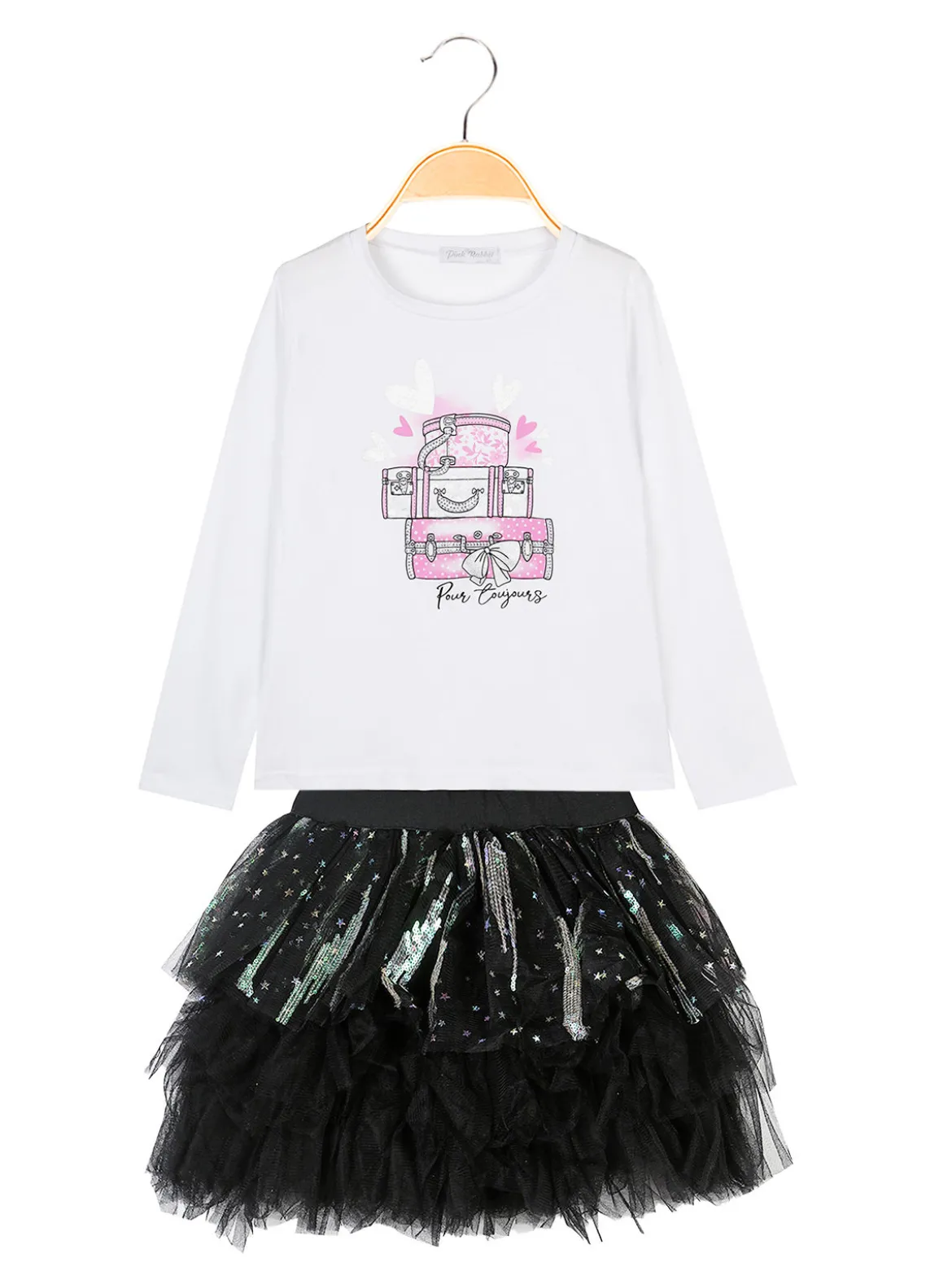 Pink Rabbit Completo bambina gonna + t-shirt