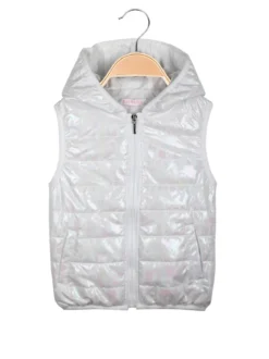Pink Rabbit Gilet imbottito da bambina con cappuccio