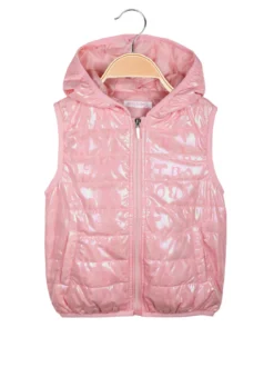 Pink Rabbit Gilet imbottito da bambina con cappuccio