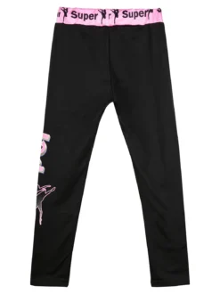 Pink Rabbit Leggings felpati da ragazza con stampa - rosa