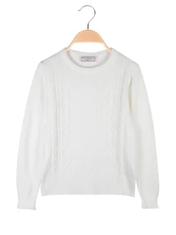 Pink Rabbit Maglione girocollo da bambina a trecce