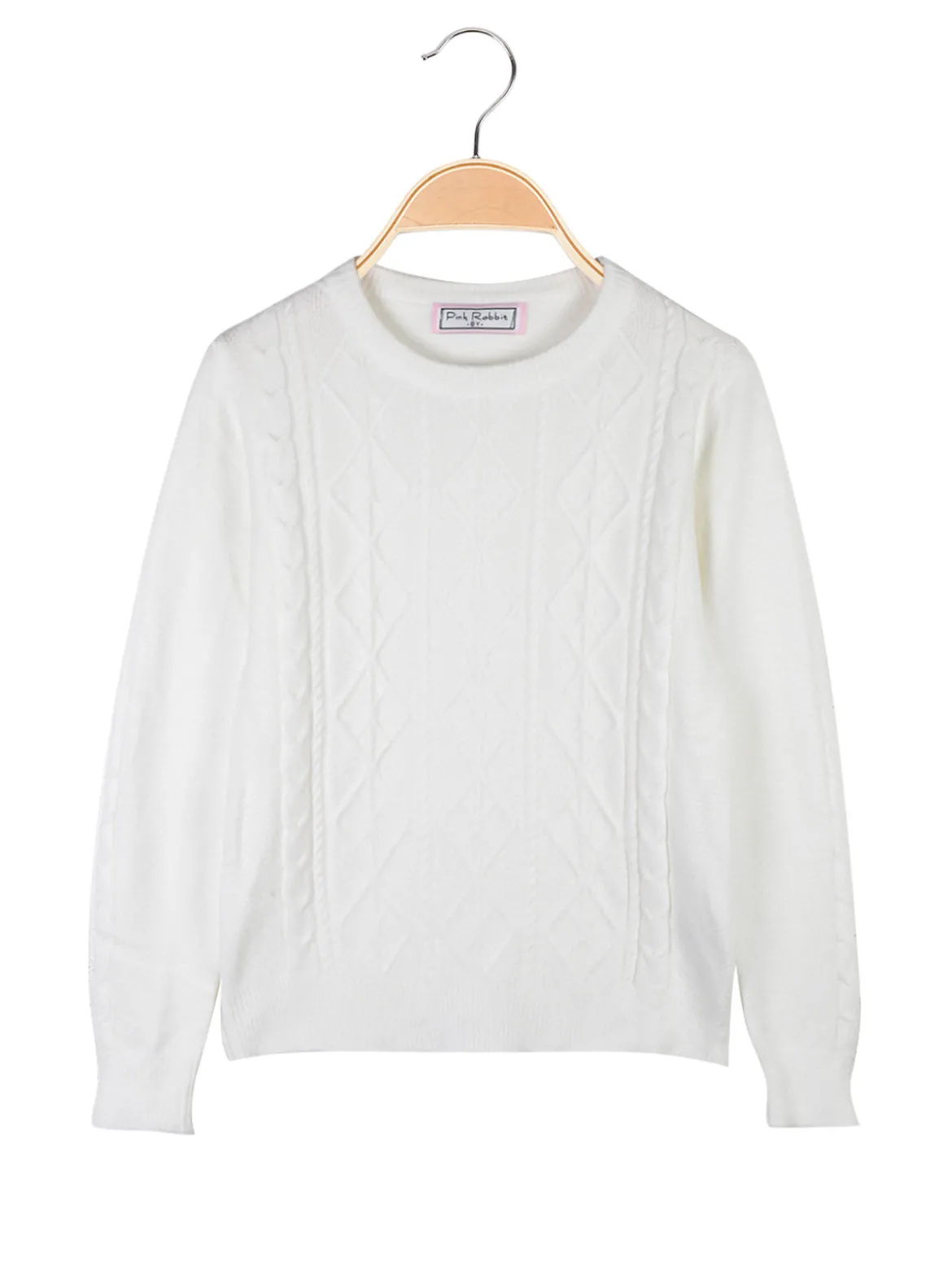 Pink Rabbit Maglione girocollo da bambina a trecce
