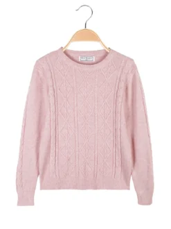Pink Rabbit Maglione girocollo da bambina a trecce