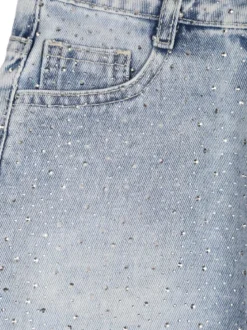 Pink Rabbit Shorts da ragazza in jeans con micro borchie - jeans