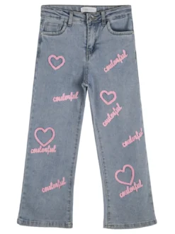 Pink Shell Jeans baggy da bambina con ricami - jeans