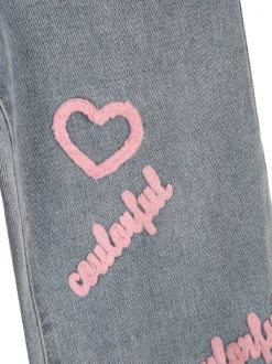 Pink Shell Jeans baggy da bambina con ricami - jeans