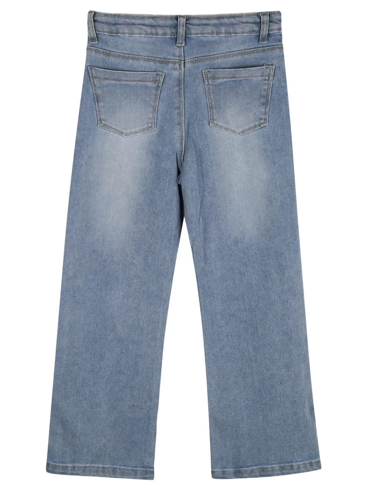 Pink Shell Jeans da bambina a gamba dritta con micro borchie e strass - jeans