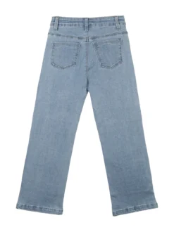 Pink Shell Jeans da bambina a gamba larga con strass