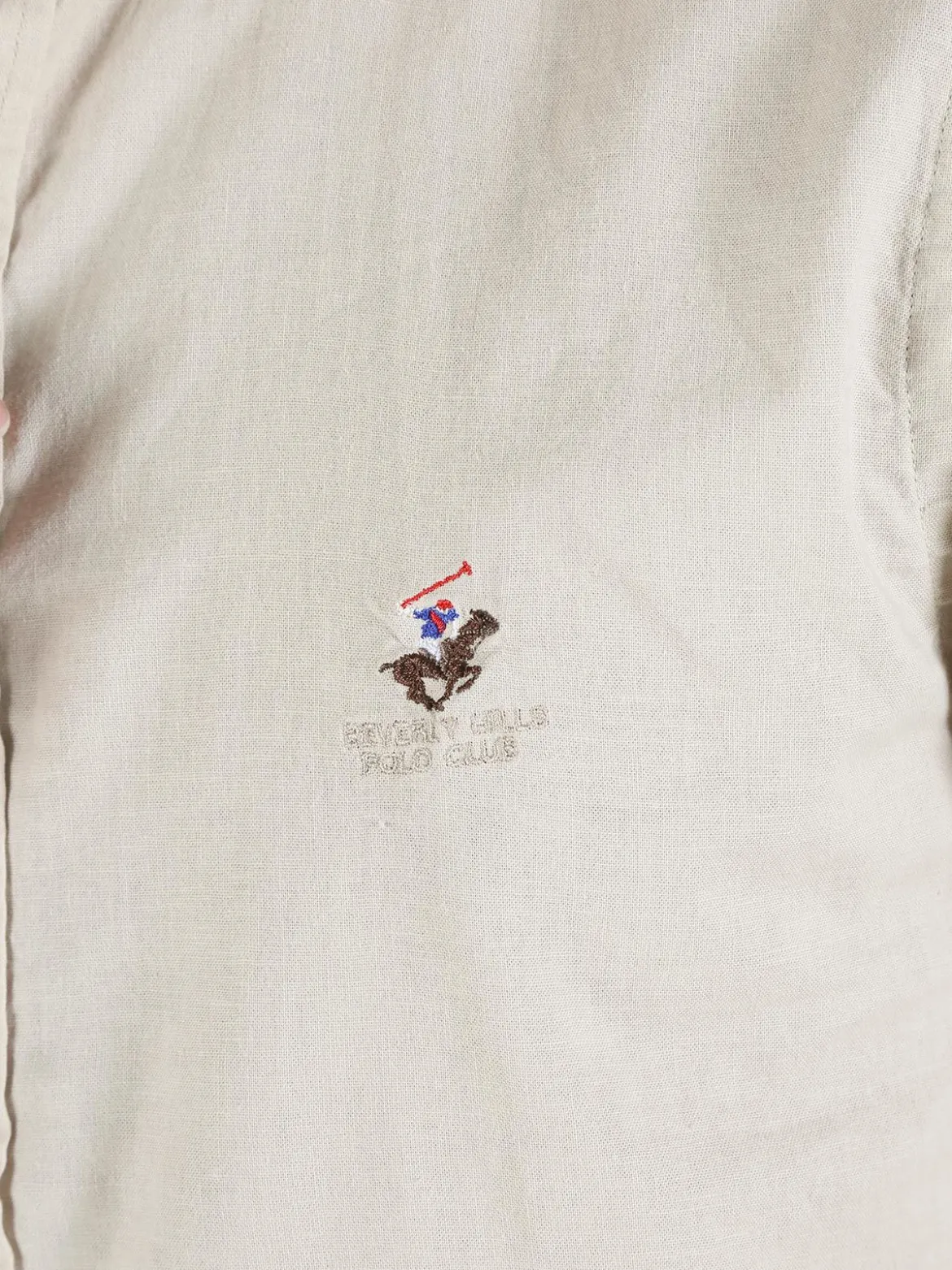 Polo Club Camicia da uomo alla coreana in misto lino e cotone