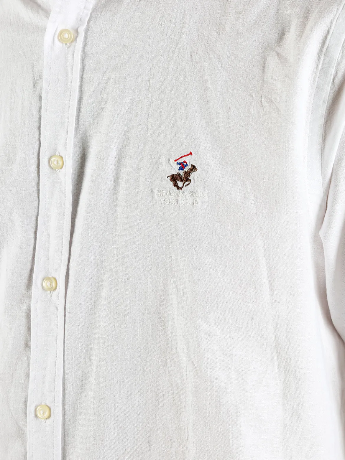 Polo Club Camicia da uomo alla coreana in misto lino e cotone