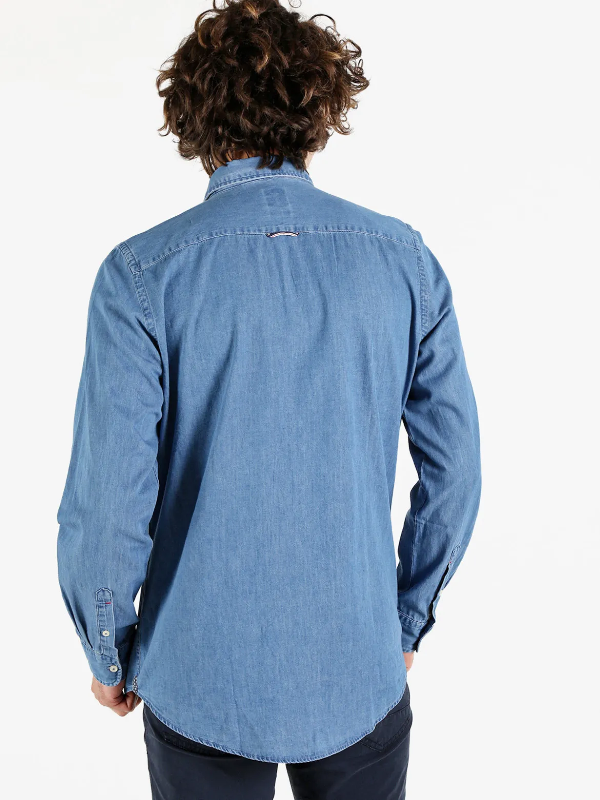 Polo Club Camicia da uomo in jeans a maniche lunghe