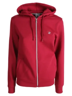 Polo Club Felpa donna con cappuccio e zip e interno felpato - rosso