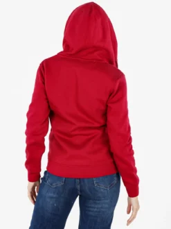 Polo Club Felpa donna con cappuccio e zip e interno felpato - rosso