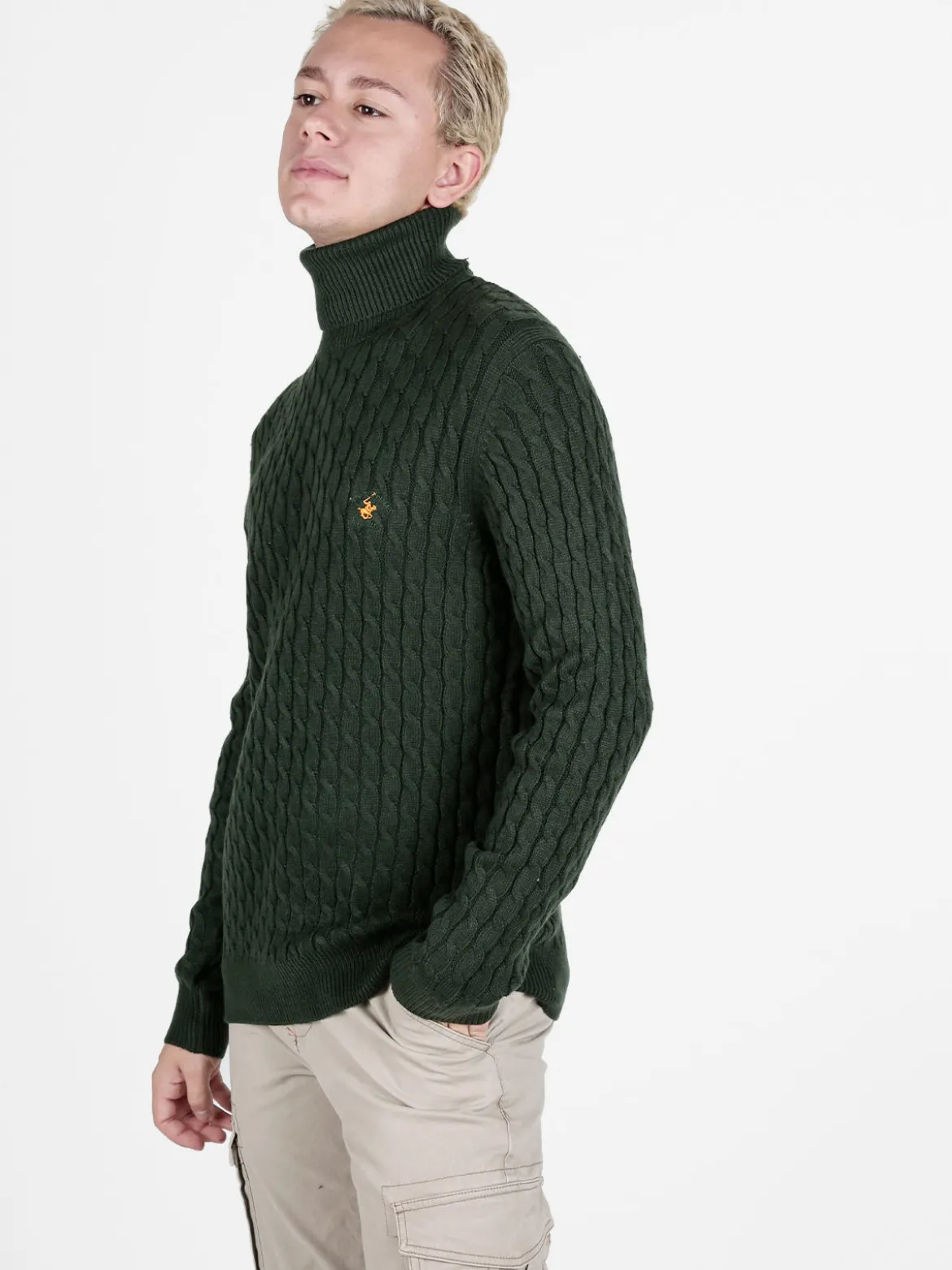 Polo Club Maglione dolcevita da uomo a trecce