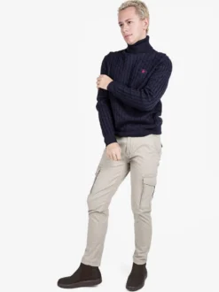 Polo Club Maglione dolcevita da uomo a trecce