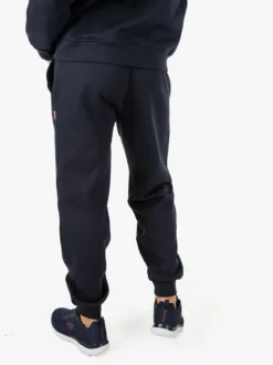 Polo Club Pantaloni tuta da uomo felpati con polsini - blu scuro