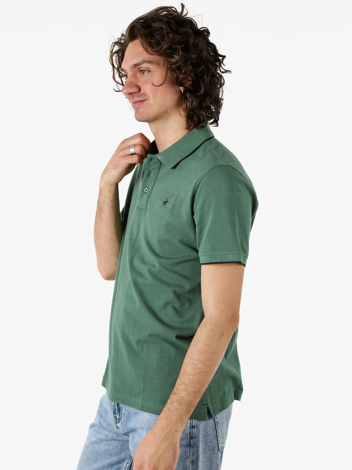 Polo Club Polo da uomo a maniche corte in cotone - verde