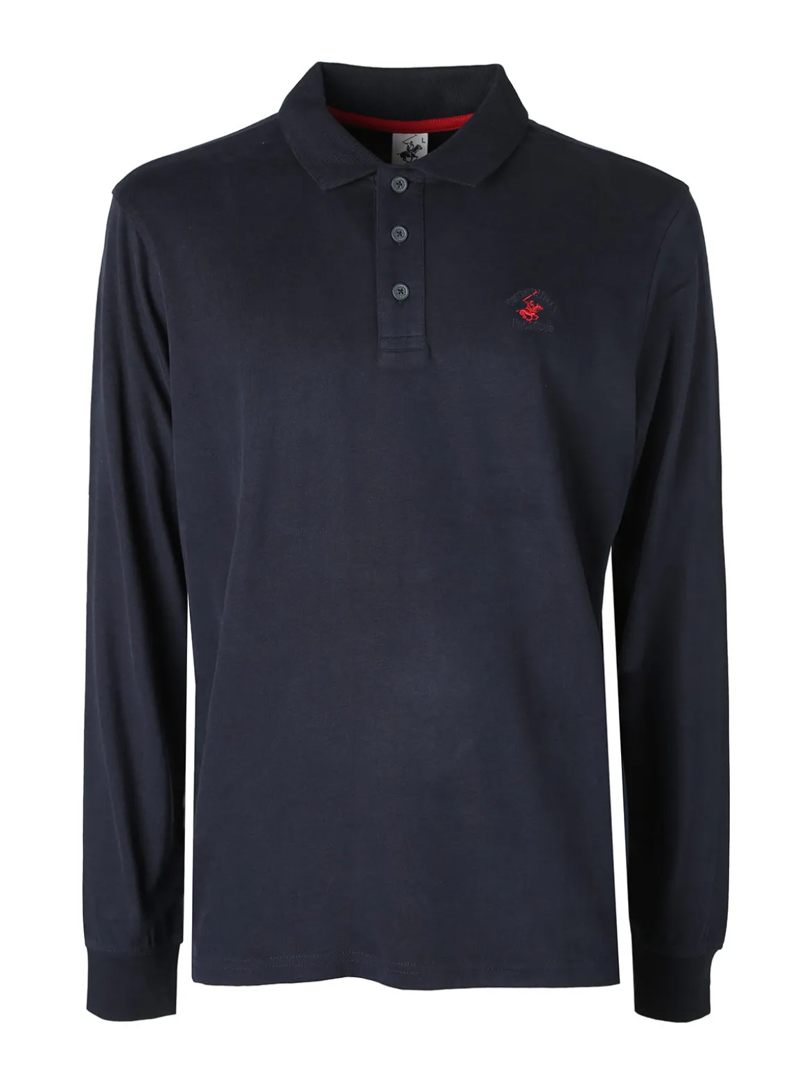 Polo Club Polo da uomo a maniche lunghe in cotone - blu scuro